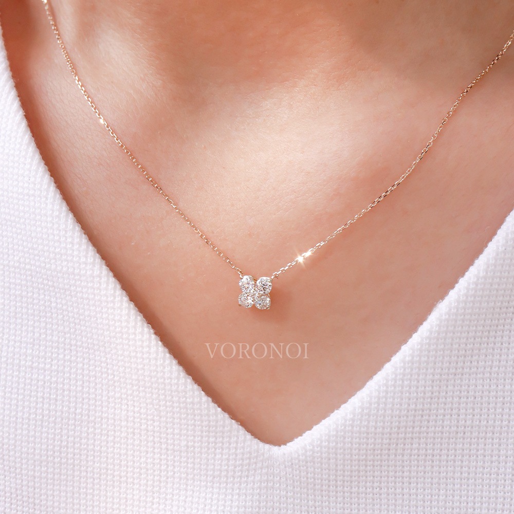 ラボグロウンダイヤモンド 計 0.40ct 「ハナミズキ」 ネックレス / K18 / Pt950