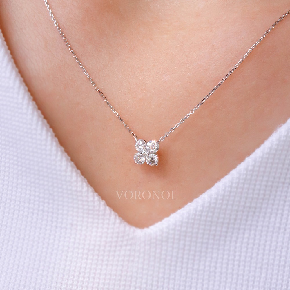 ラボグロウンダイヤモンド ハナミズキ ネックレス 0.4ct K18/PT950