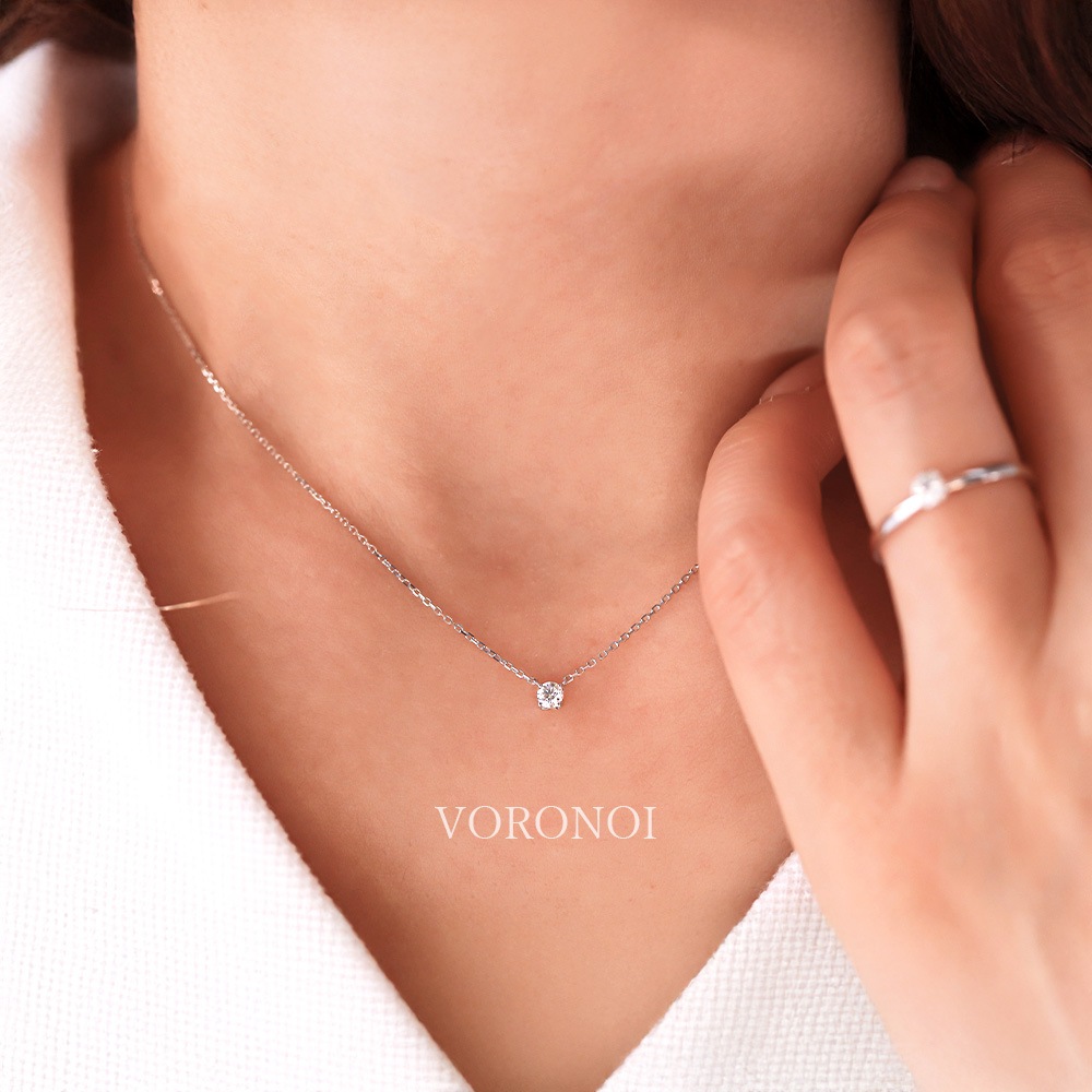 ラボグロウン ダイヤモンド 0.1ct - tsubomi - ネックレス K10 / K18 / PT950    