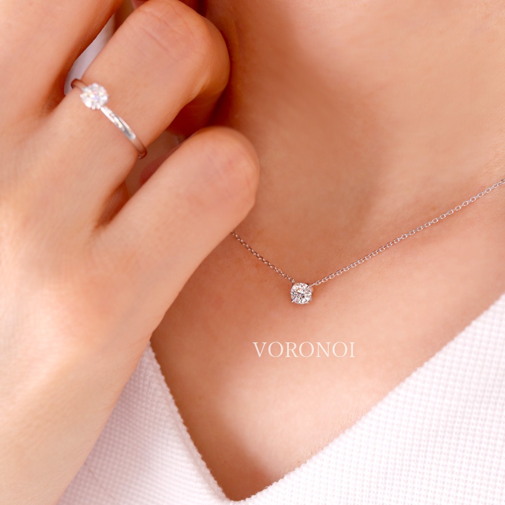 ラボグロウン ダイヤモンド 0.3ct - tsubomi - ネックレス K18 / PT950  