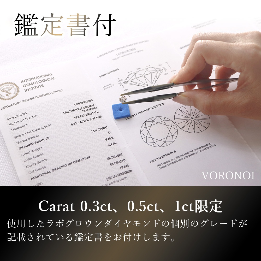 ラボグロウン ダイヤモンド 0.3ct - tsubomi - ネックレス K18 / PT950  