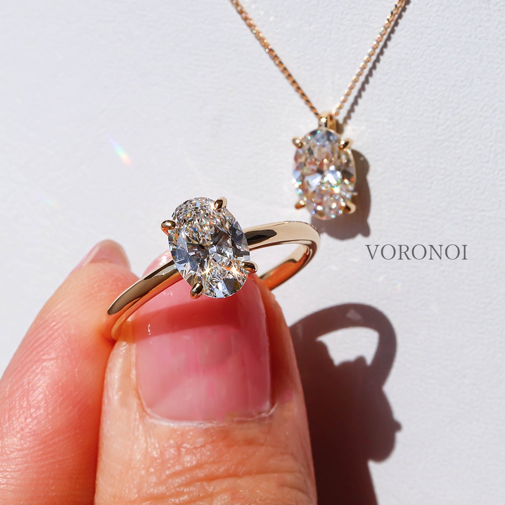 1ct オーバル ラボグロウン ダイヤモンド リング K18 / PT950