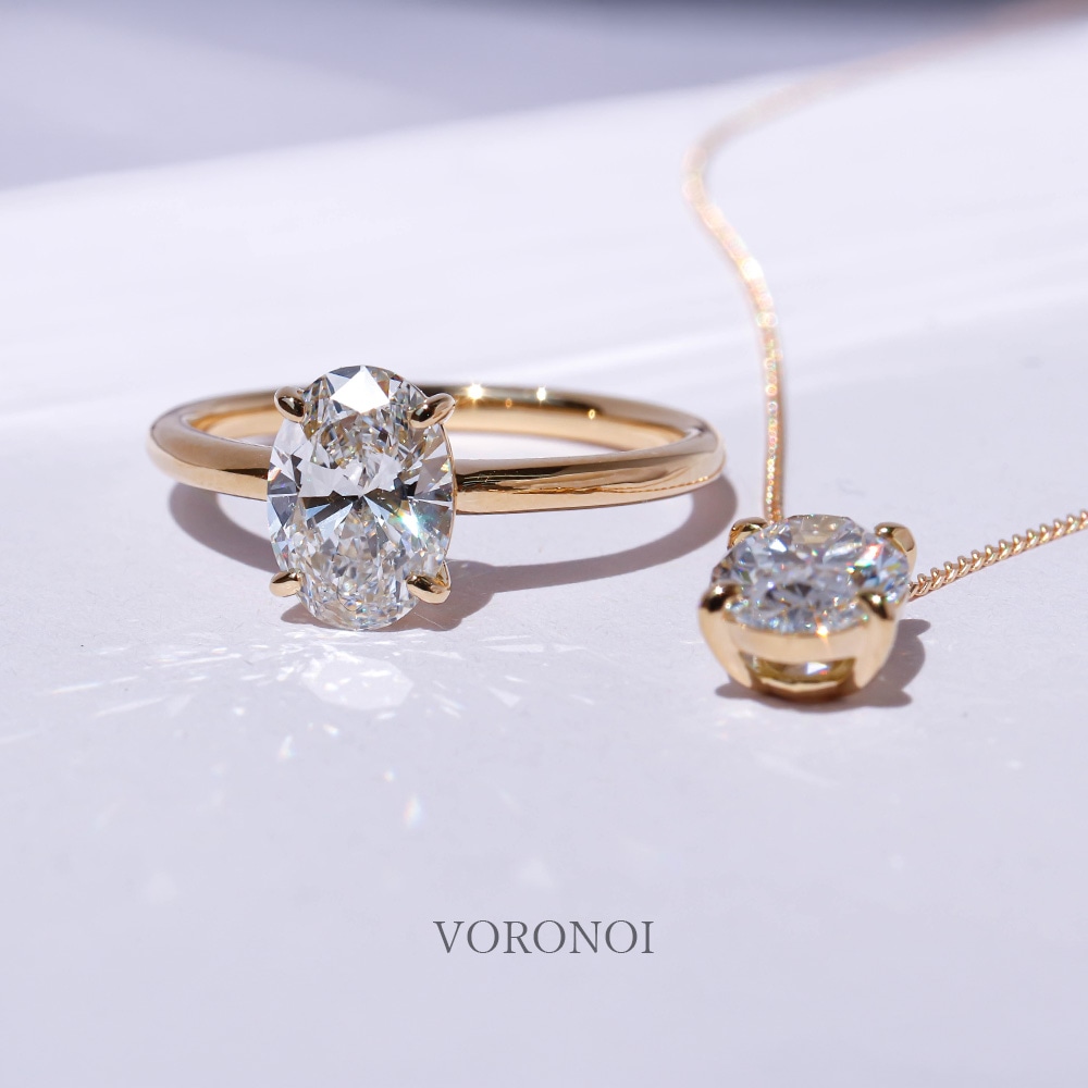 1ct オーバル ラボグロウン ダイヤモンド リング K18 / PT950