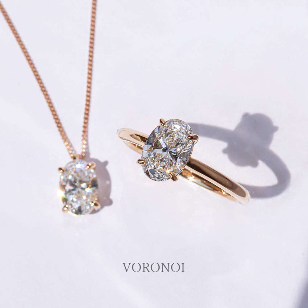 1ct オーバル ラボグロウン ダイヤモンド リング K18 / PT950