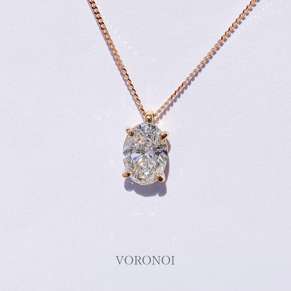 1ct オーバル ラボグロウン ダイヤモンド ネックレス K18 / PT950