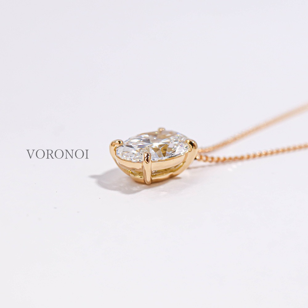 1ct オーバル ラボグロウン ダイヤモンド ネックレス K18 / PT950