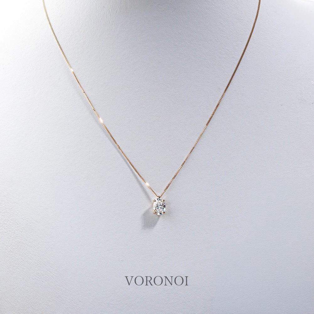 1ct オーバル ラボグロウン ダイヤモンド ネックレス K18 / PT950