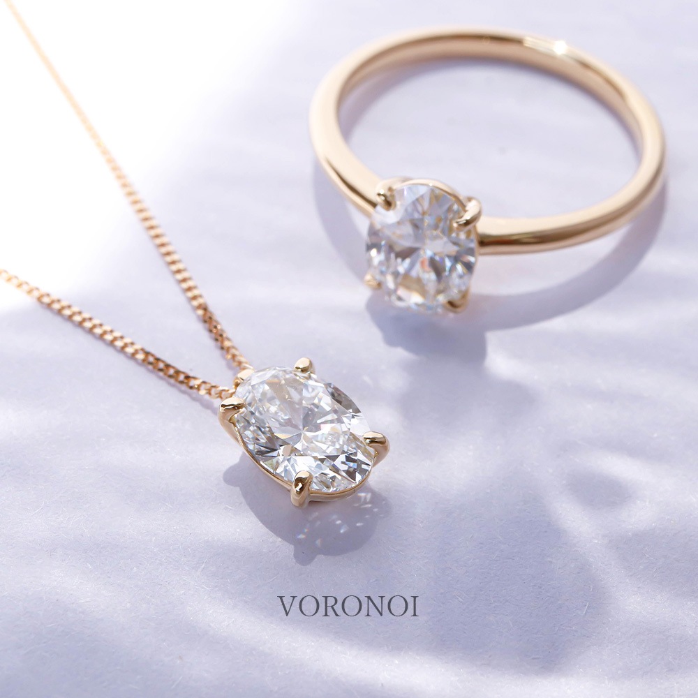 1ct オーバル ラボグロウン ダイヤモンド ネックレス K18 / PT950