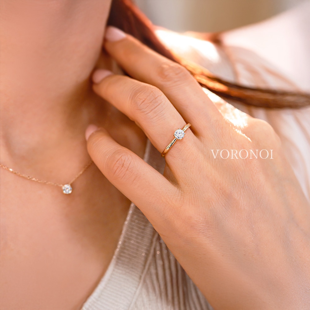 VORONOI ボロノイ 婚約指輪 ラボグロウン ダイヤ リング 0.3ct K10/K18