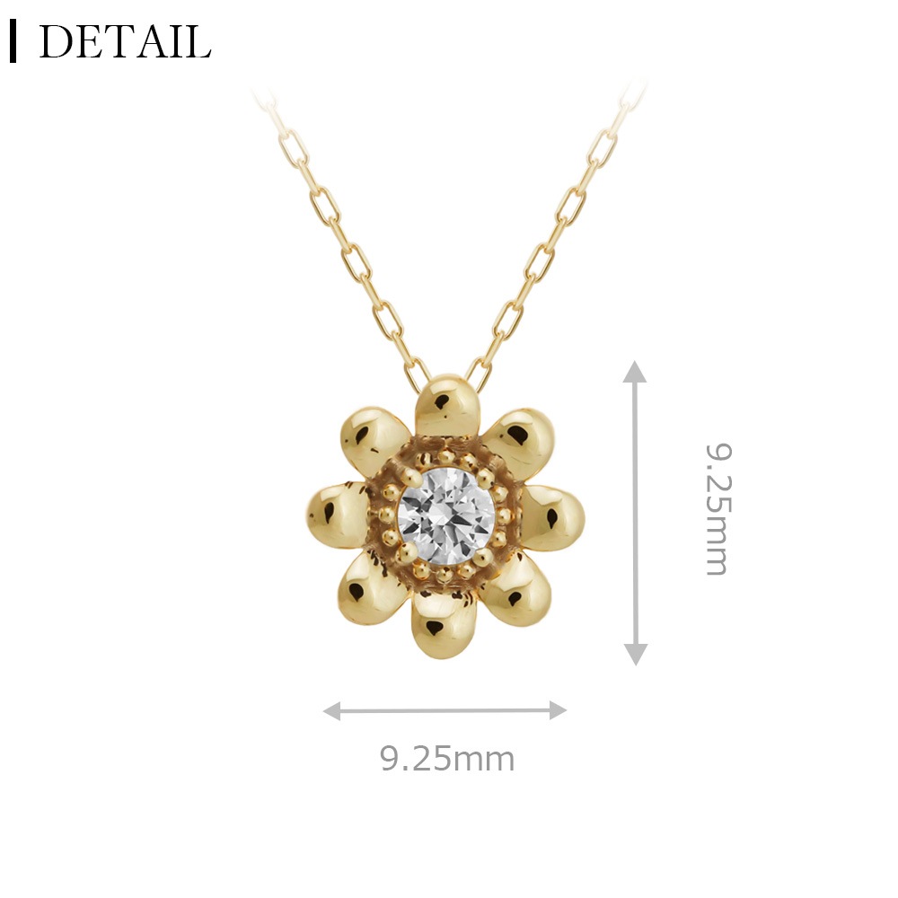 モアサナイト K10 ルドベギア ネックレス