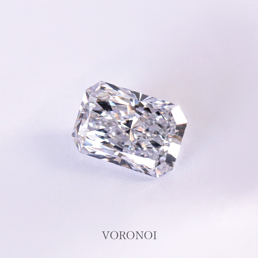 0.25ct ラディアントカット ラボグロウン ダイヤモンド ボロノイ リング / K18 /Pt950