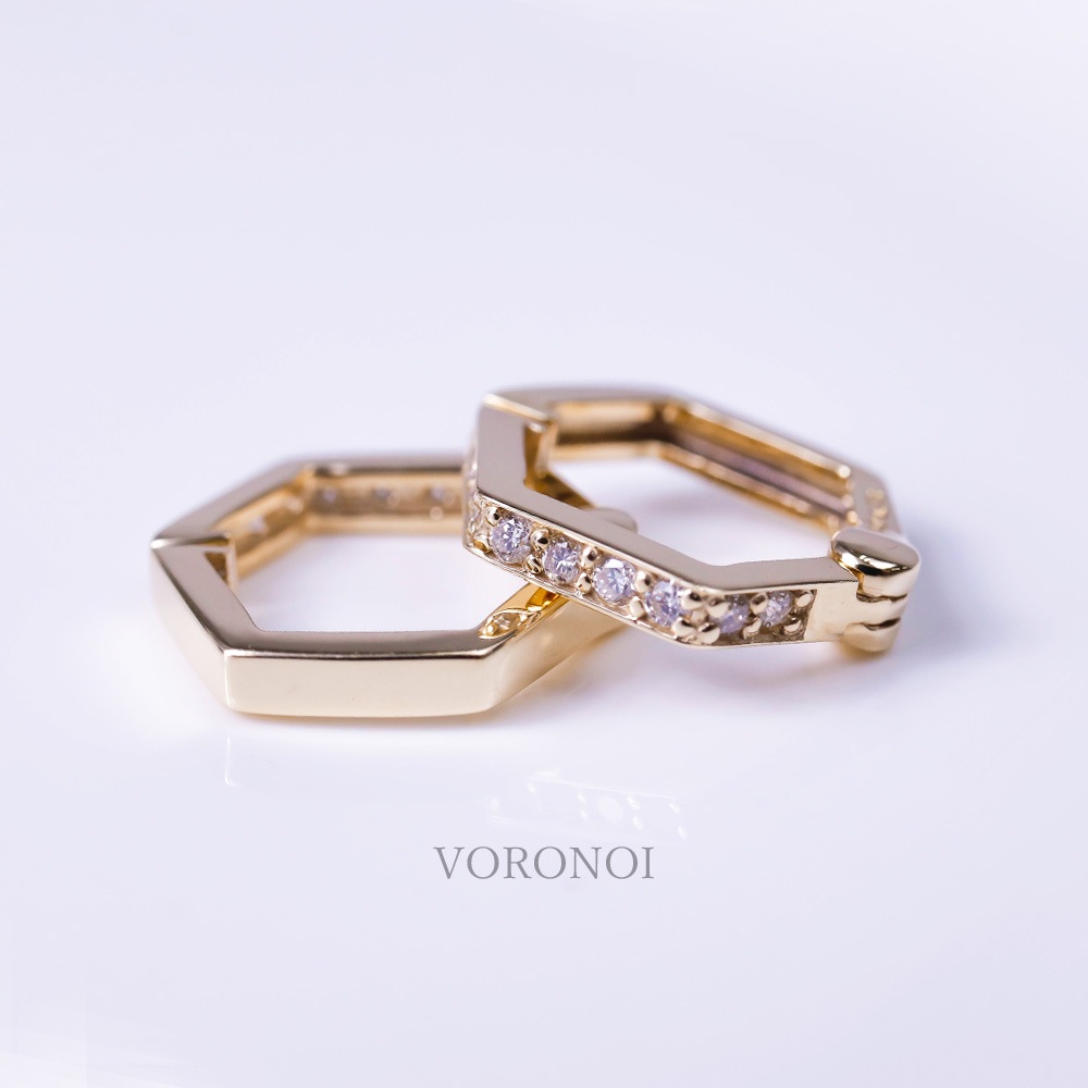 イヤリング フープイヤリング ペンタゴン スワロフスキー×ペンタゴンゴールドフープピアス⁄イヤリング | Azuki