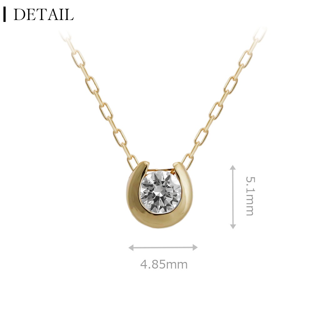 モアサナイト K10 ホースシュー ネックレス