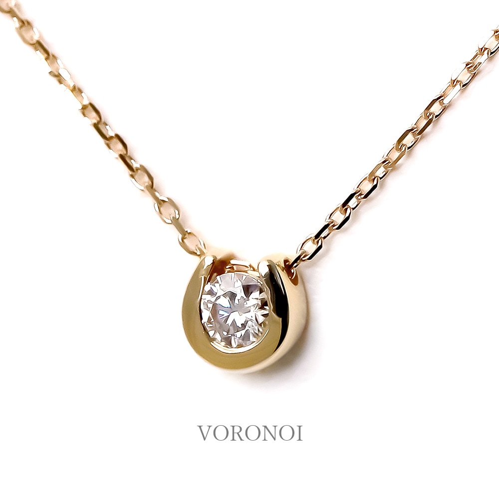 モアサナイト K10 ホースシュー ネックレス