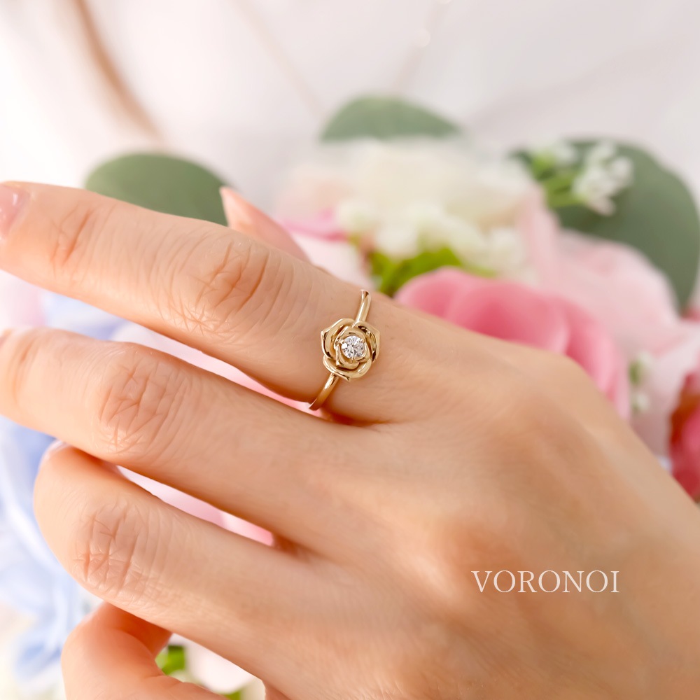 モアサナイト K10 ローズ リング