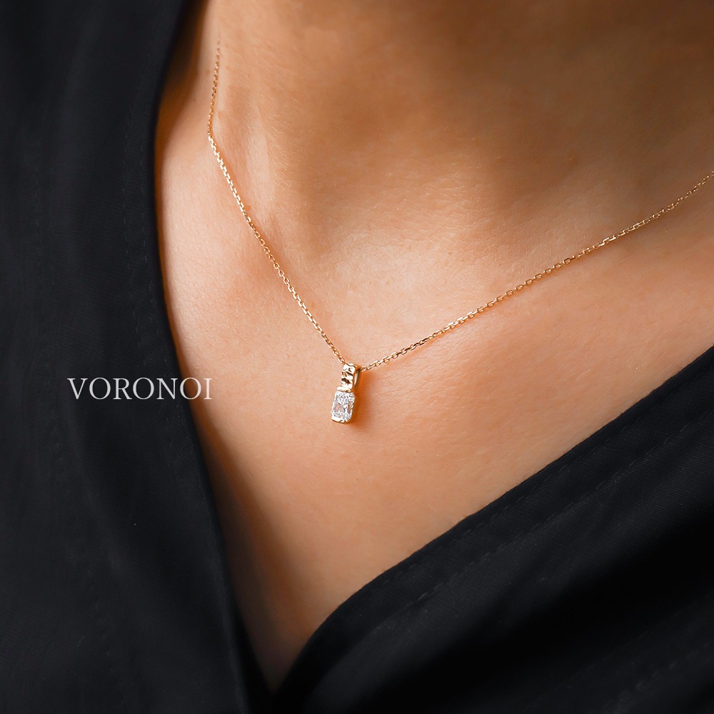 0.25ct ラディアントカット ラボグロウン ダイヤモンド ボロノイ / K18 / Pt950