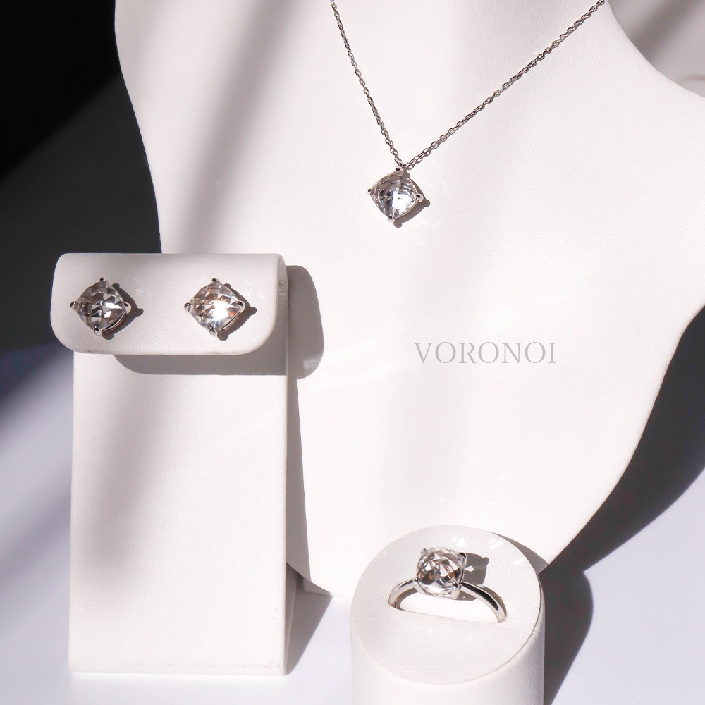 MINAMO - Chess - K10WG クリアクォーツ リング