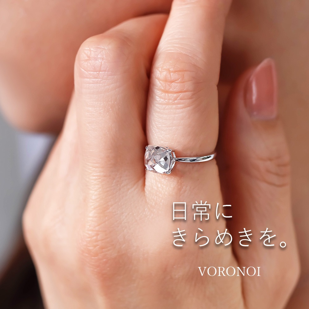 MINAMO - Chess - K10WG クリアクォーツ リング