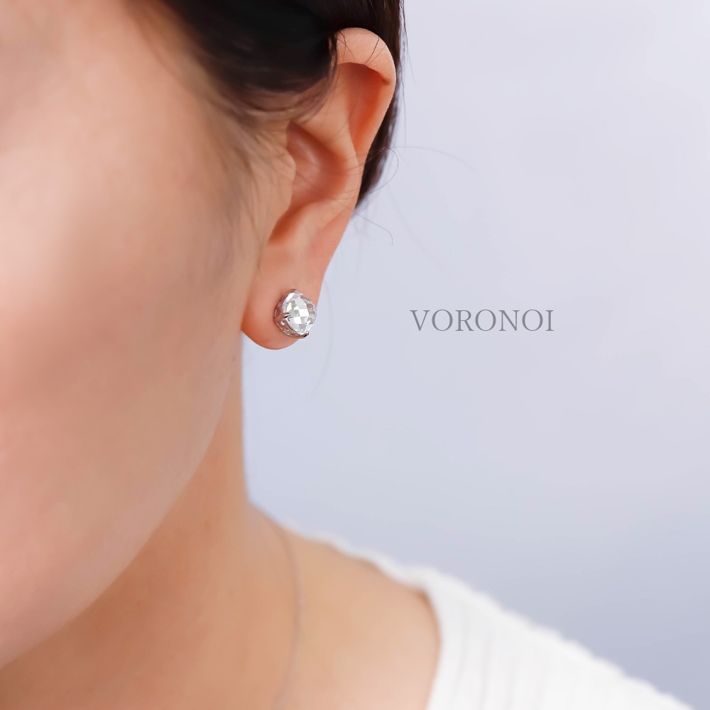 MINAMO - Chess - K10WG クリアクォーツ ピアス