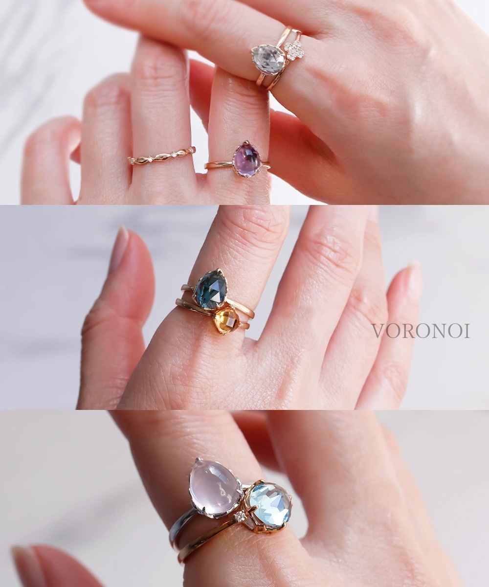 5営業日以内に発送】MINAMO-Shizuku-Rose&Cabo リング K10YG