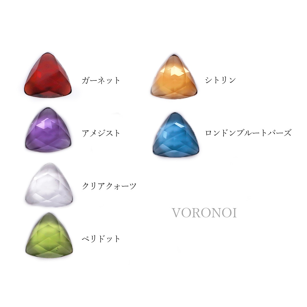 約7mm トライアングルローズカット 天然石ルース（全9種）｜ガーネット