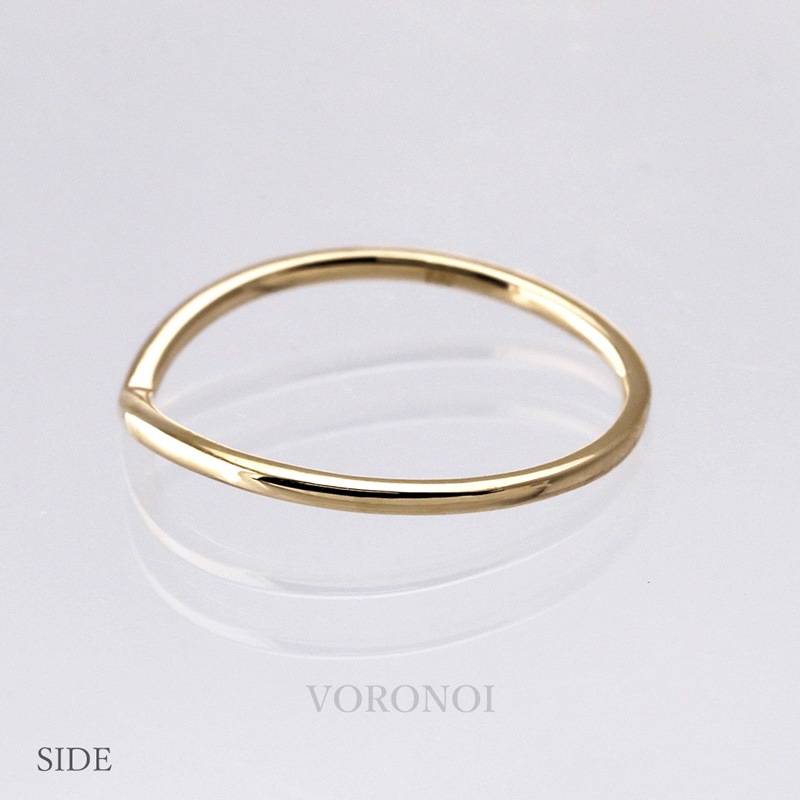 【5営業日以内に発送】重ねV字リング K18