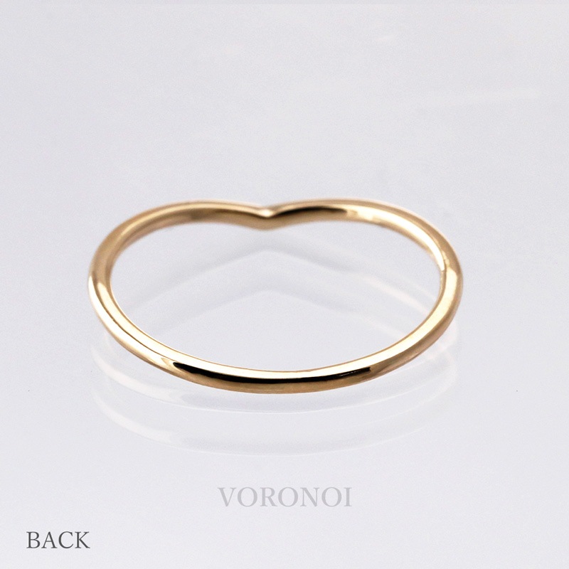 【5営業日以内に発送】重ねV字リング K18