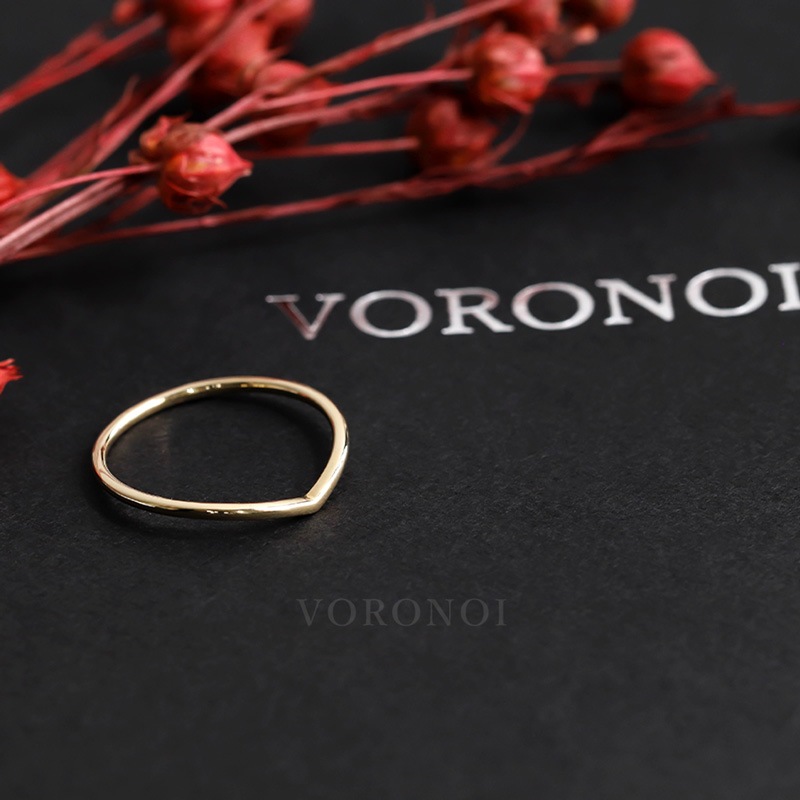 【5営業日以内に発送】重ねV字リング K18