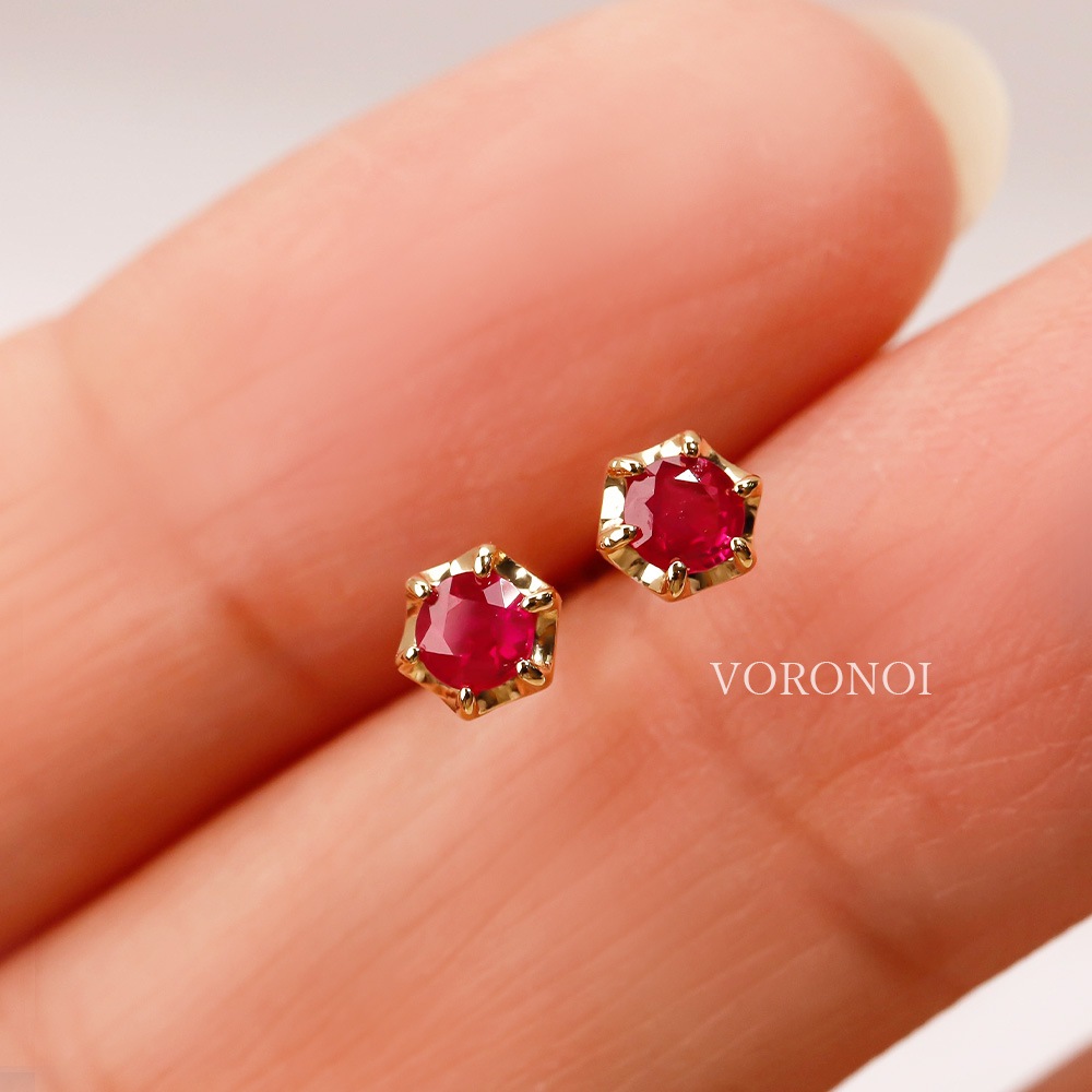 【12石から選べる】 誕生石 一粒ピアス K10｜天然石 約3mm