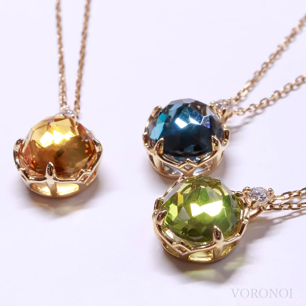 MINAMOダイヤモンドネックレス】揺れて輝く0.03ctダイヤ×天然石