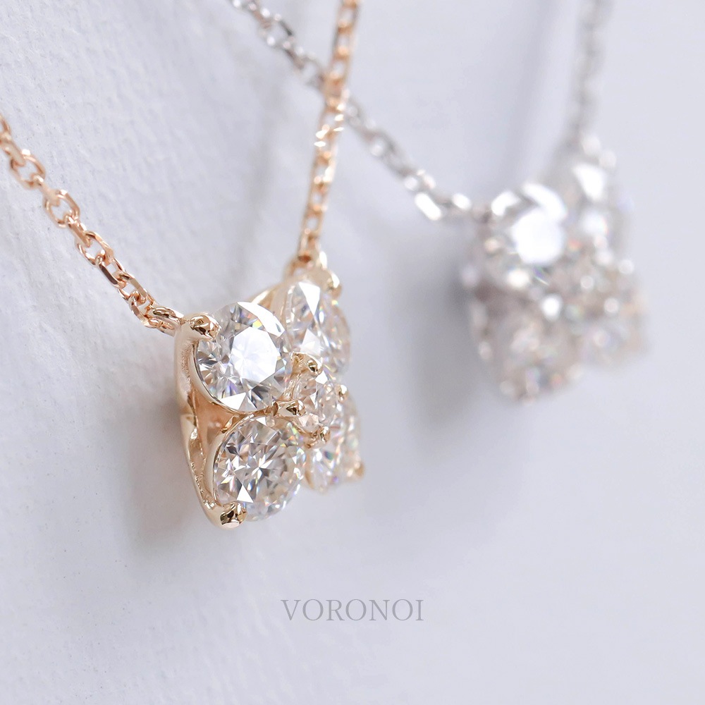 モアサナイト K10 「ハナミズキ」 ネックレス