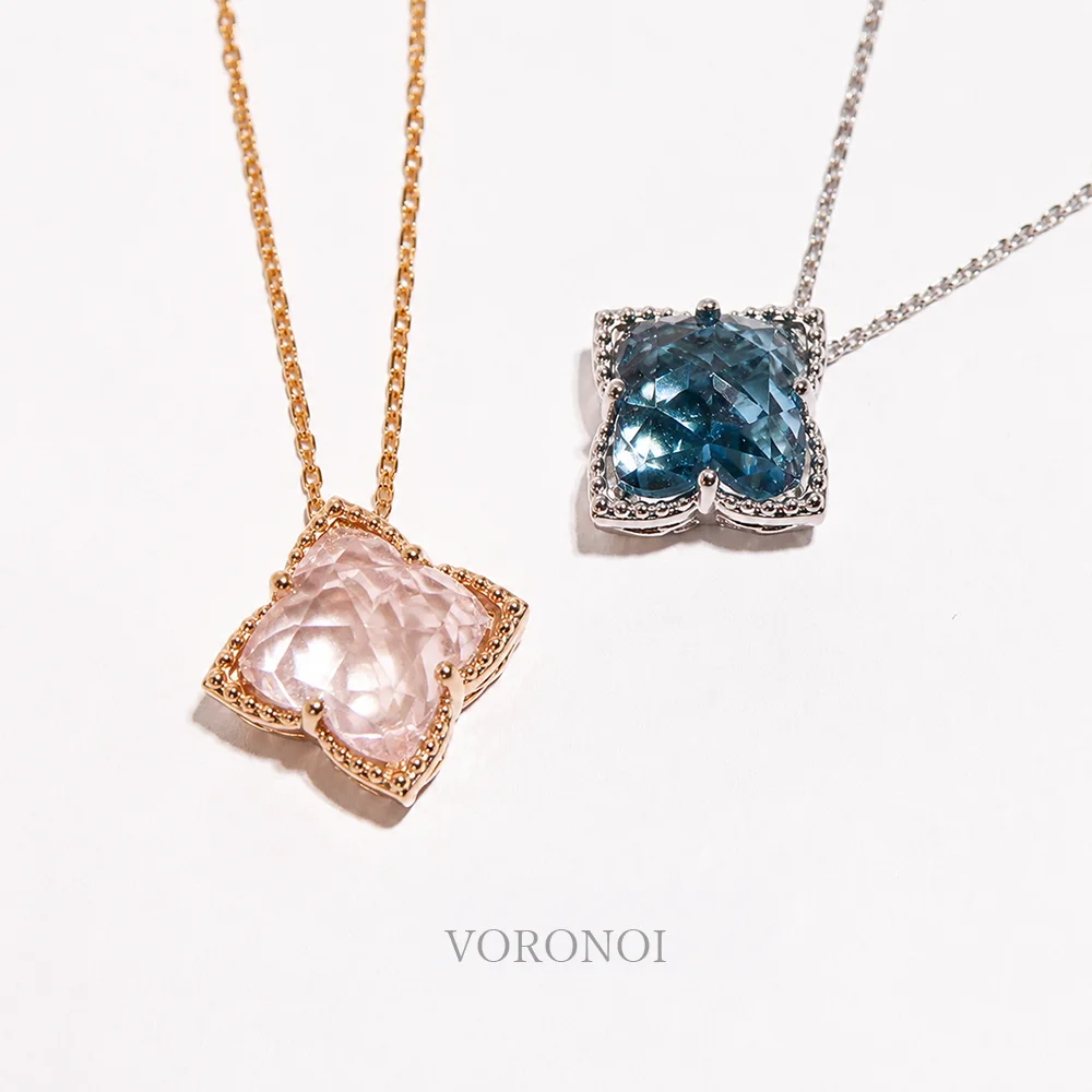 MINAMO Water Lily 天然カラーストーンネックレス K10｜うるうる煌めく