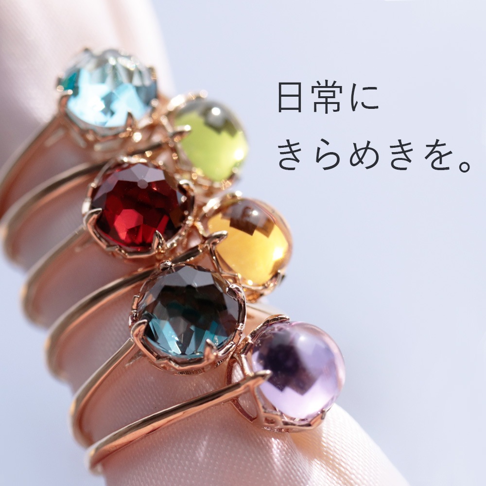 【5営業日以内に発送】MINAMO -Flower- K10WG クリアクォーツ ダイヤモンド　リング