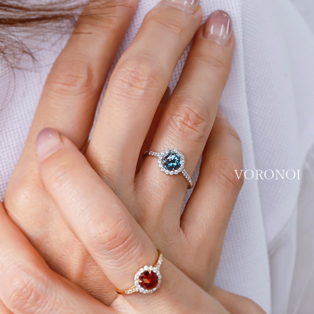 【5営業日以内に発送】MINAMO-Flower- 6mm ダイヤモンド 取り巻き リング / K10