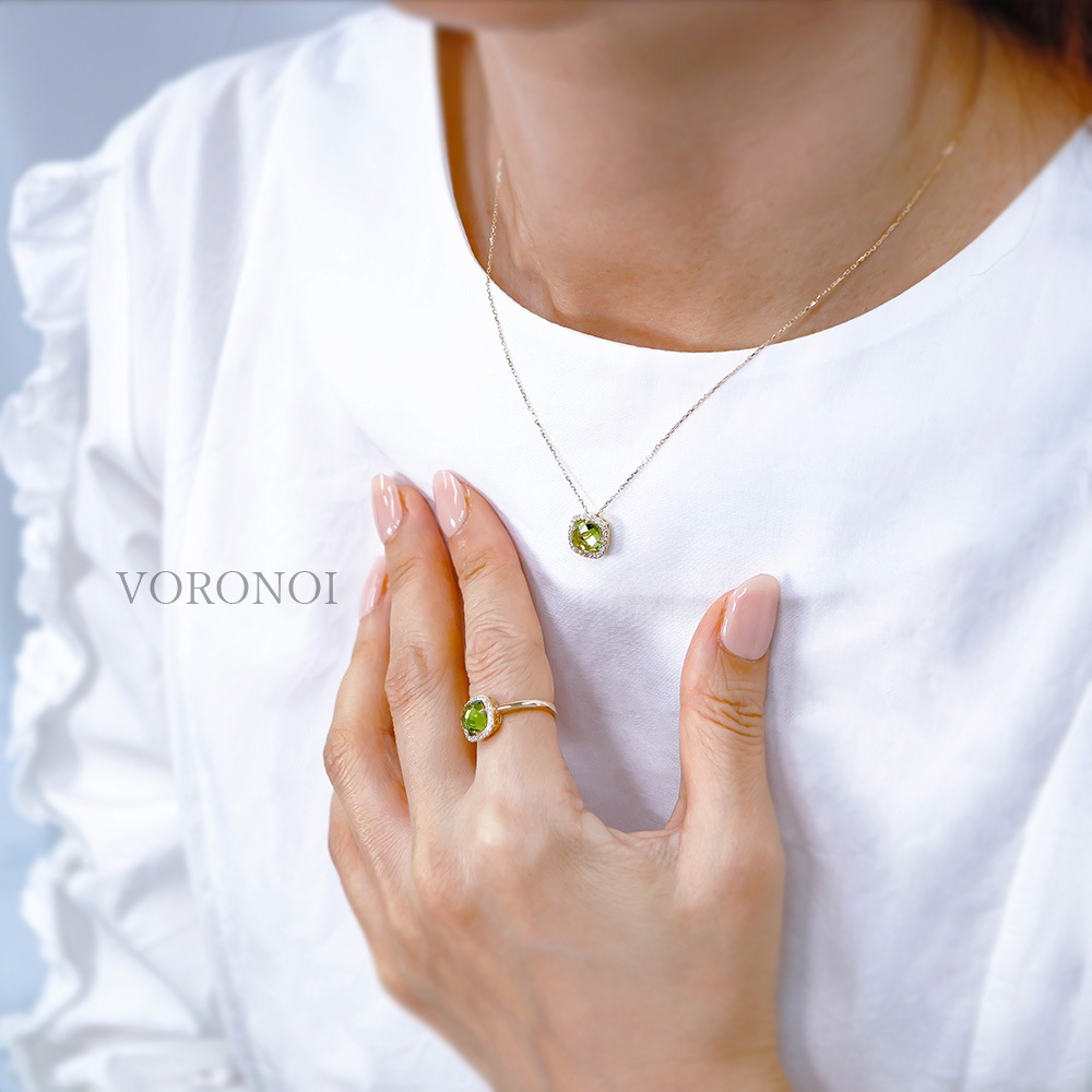 K18 MINAMO - Square - ダイヤモンド 取り巻き リング / ネックレス