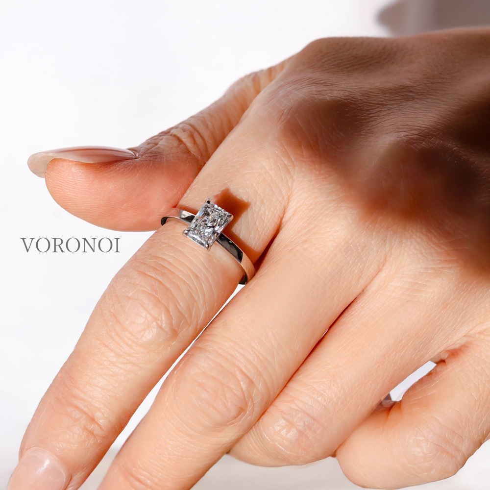 ラディアントカット スクエア ダイヤモンド 1ct リング K18 / PT950