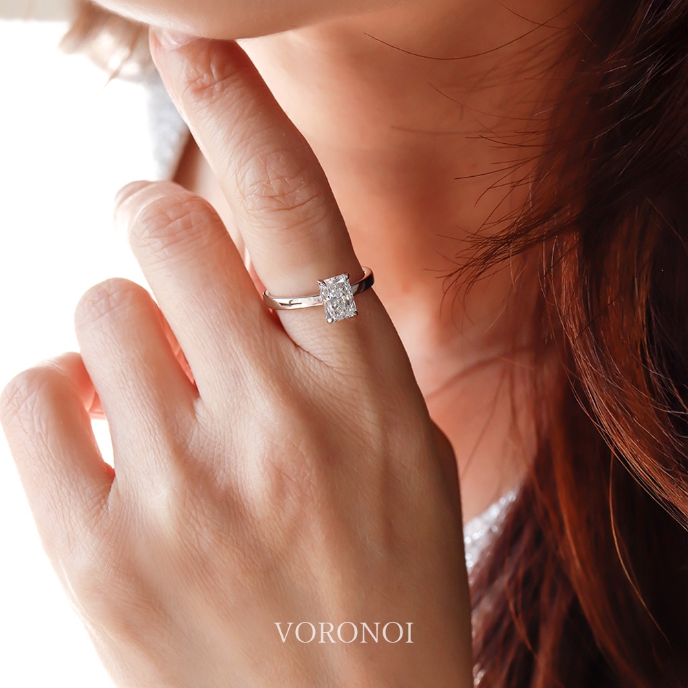 ラディアントカット スクエア ダイヤモンド 1ct リング K18 / PT950