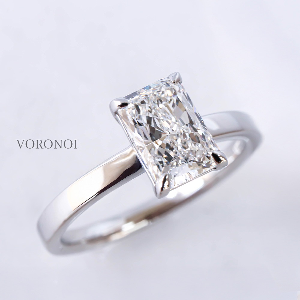 ラディアントカット スクエア ダイヤモンド 1ct リング K18 / PT950