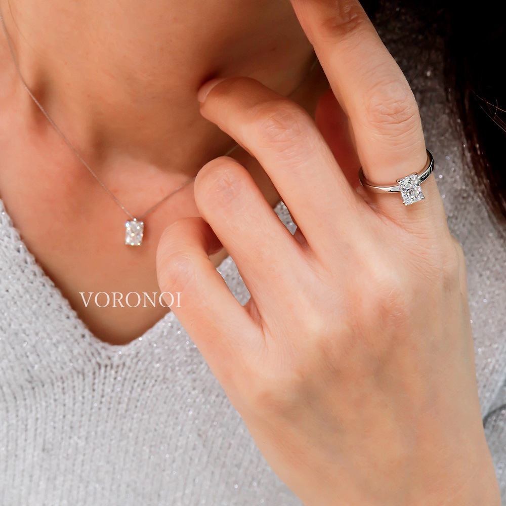 ラディアントカット スクエア ダイヤモンド 1ct リング｜K18YG / Pt950