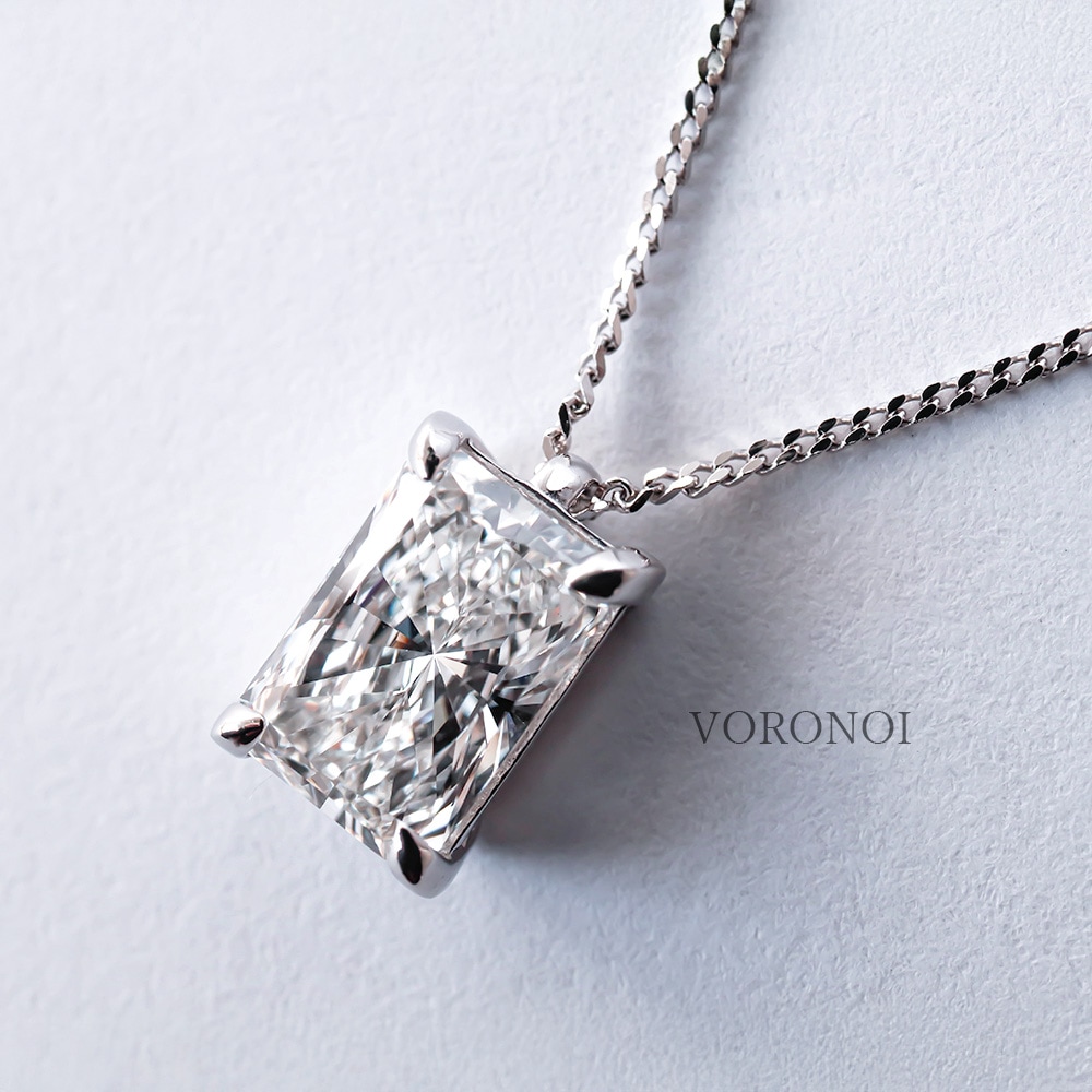 ラディアントカット スクエア ダイヤモンド 1ct ネックレス｜K18YG