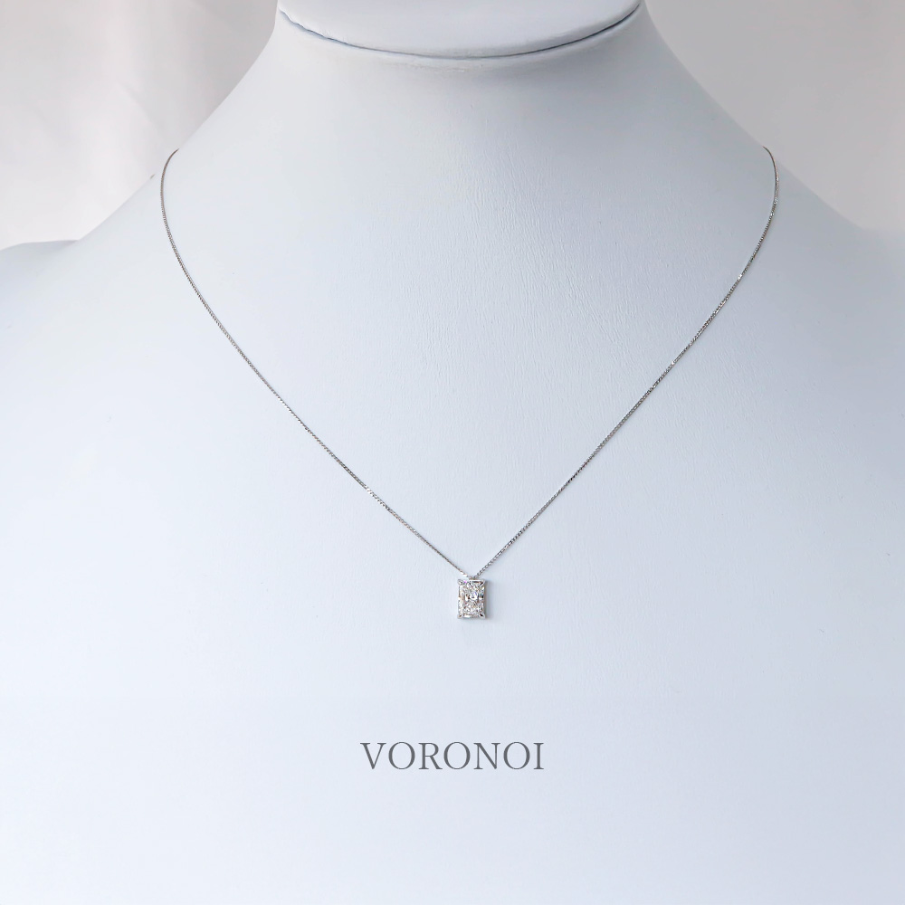 ラディアントカット スクエア ダイヤモンド 1ct ネックレス｜K18YG