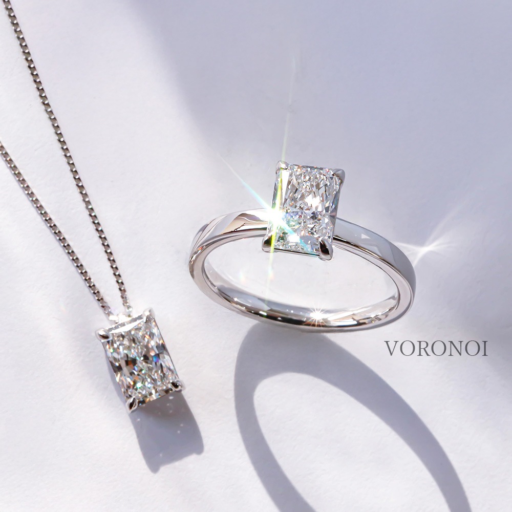 ラディアントカット スクエア ダイヤモンド 1ct ネックレス｜K18YG