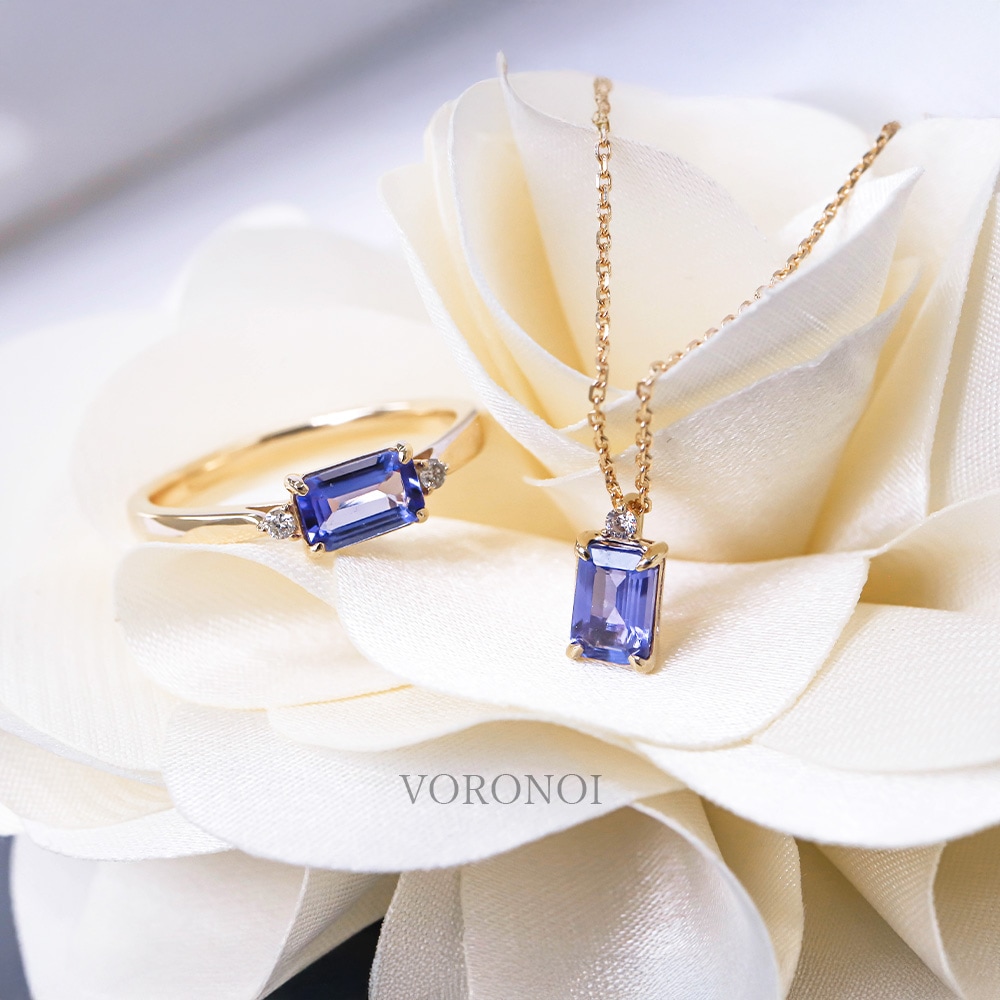 K10 カラーストーン スクエア リング / ネックレス