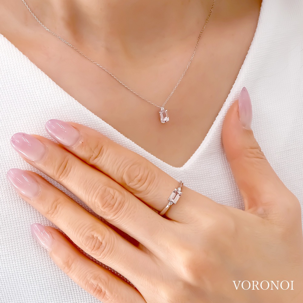 K10 カラーストーン スクエア リング / ネックレス