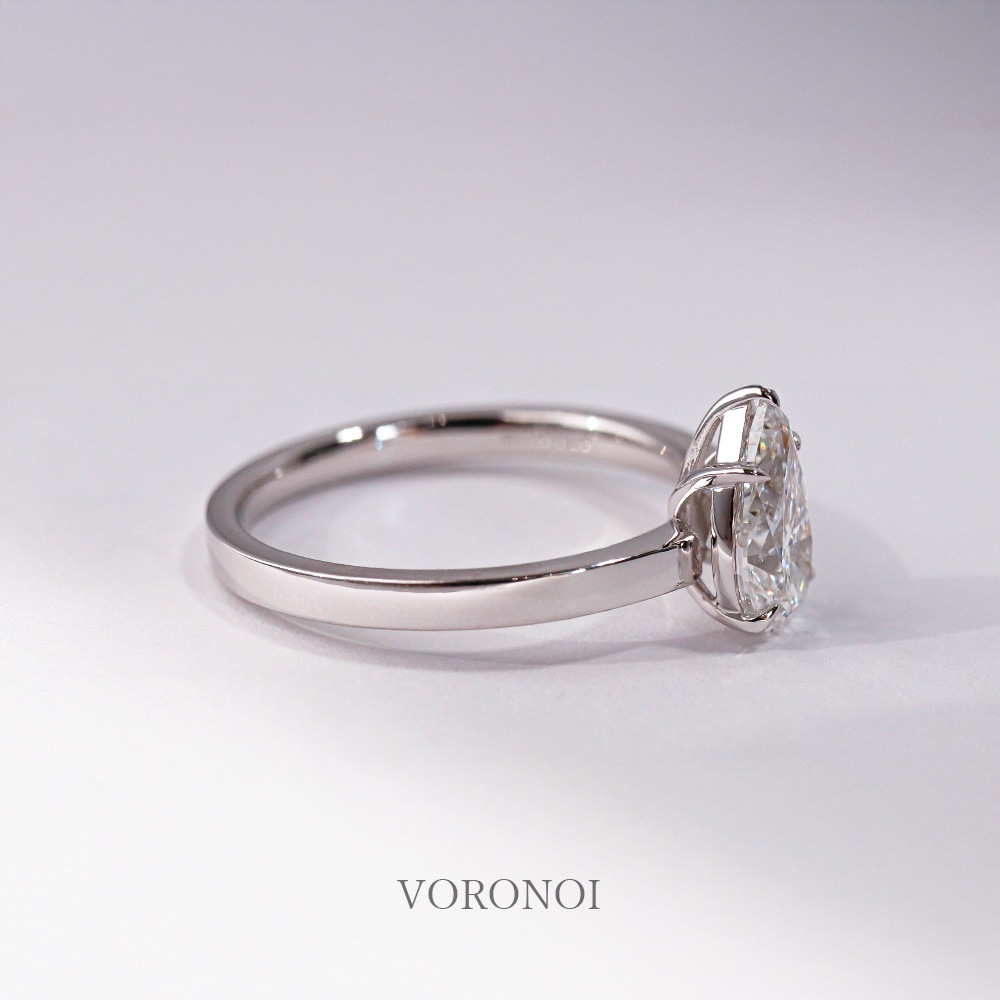 ペアシェイプ ラボグロウン ダイヤモンド リング 1ct｜K18/Pt950