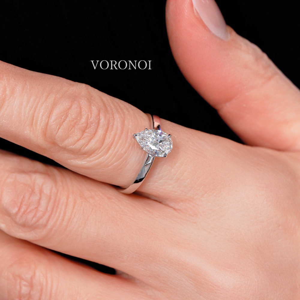 1ct ペアシェイプ ラボグロウン ダイヤモンド リング K18 / PT950