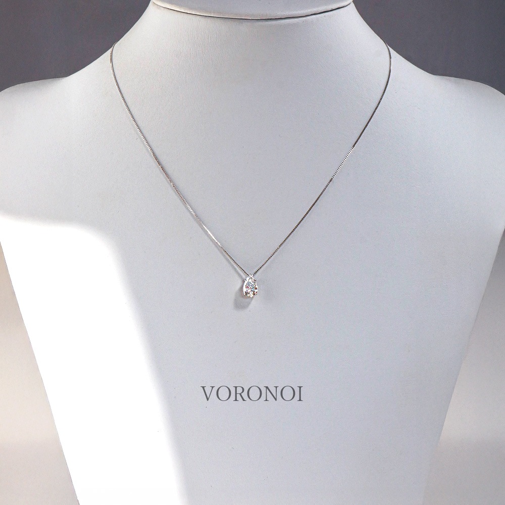 ペアシェイプ ラボグロウン ダイヤモンド ネックレス 1ct｜K18/PT950