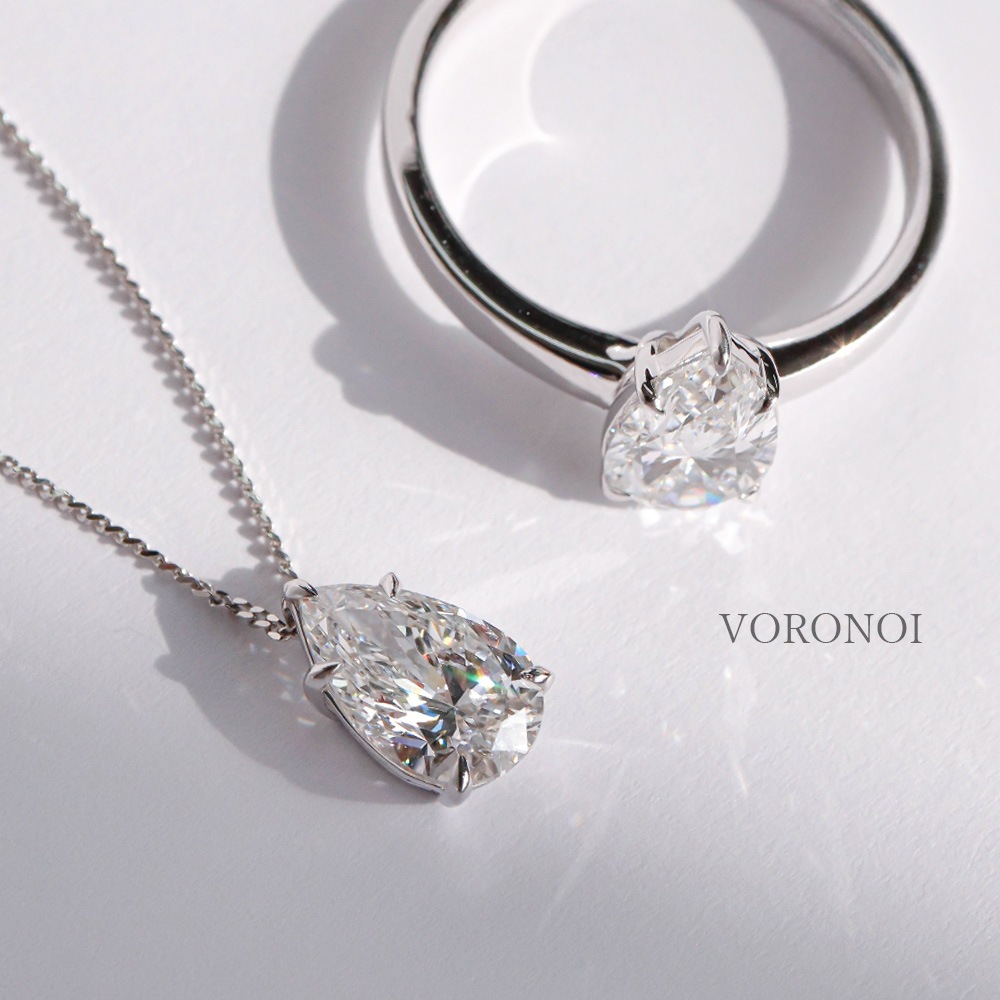 1ct ペアシェイプ ラボグロウン ダイヤモンド ネックレス K18 / PT950