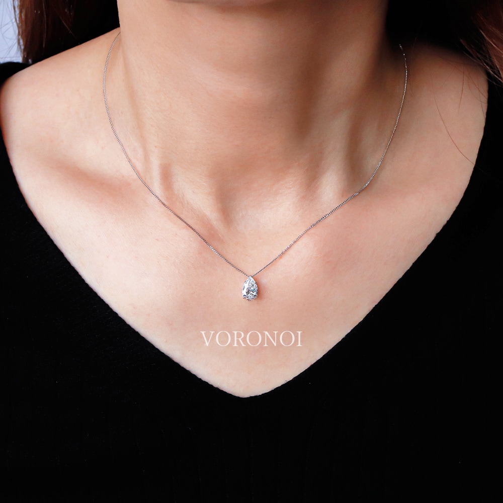 1ct ペアシェイプ ラボグロウン ダイヤモンド ネックレス K18 / PT950