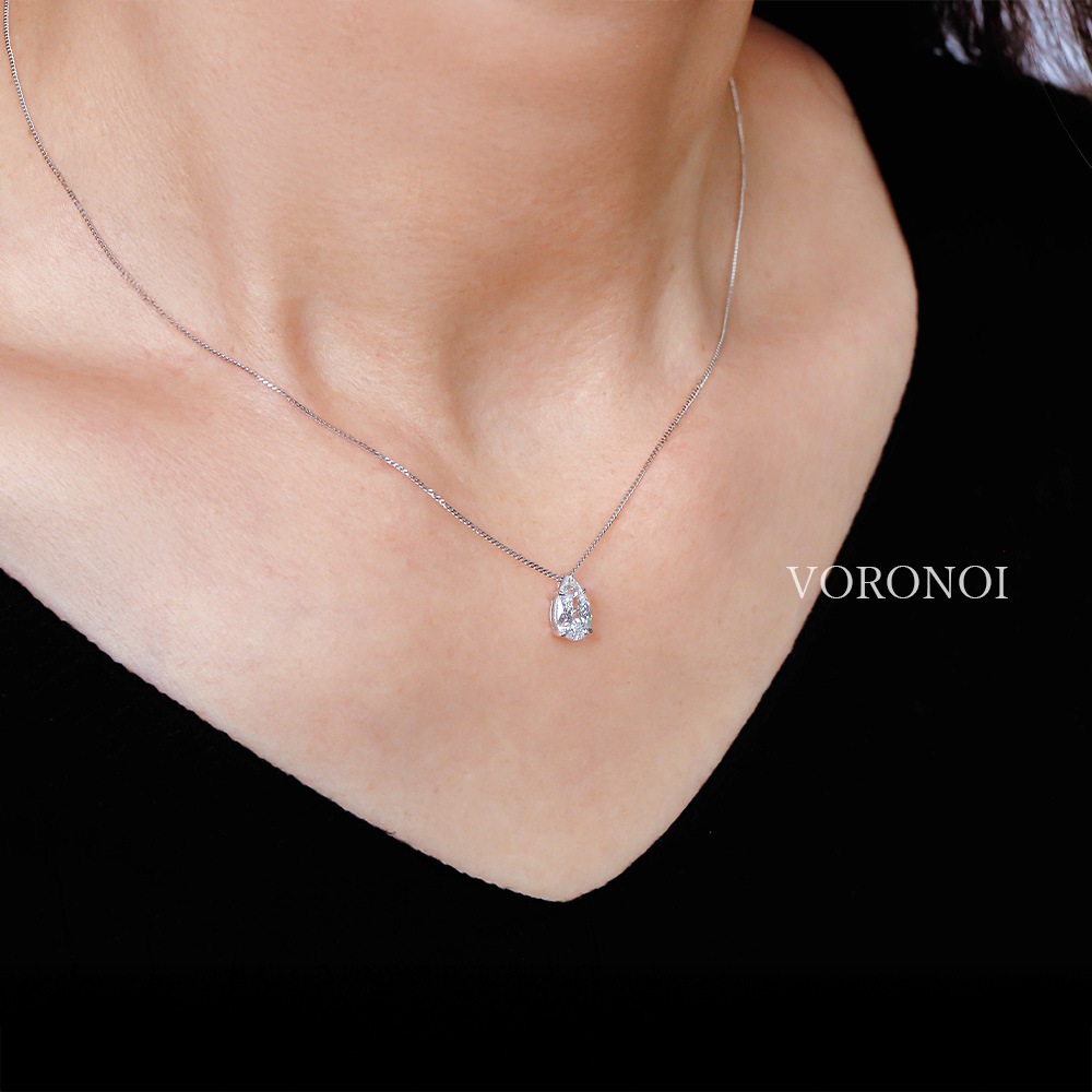 1ct ペアシェイプ ラボグロウン ダイヤモンド ネックレス K18 / PT950